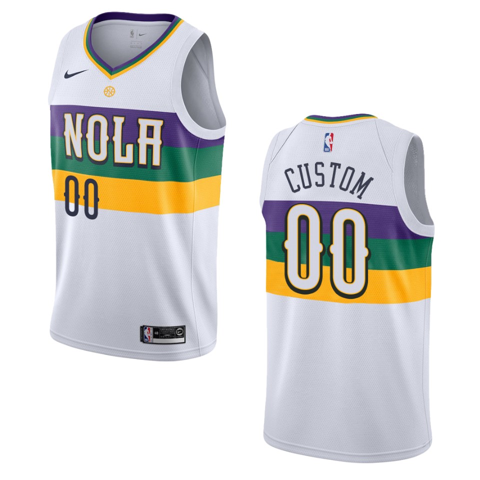 2019-20 Men New Orleans Pelicans #00 Custom City Edition Swingman Jersey - White