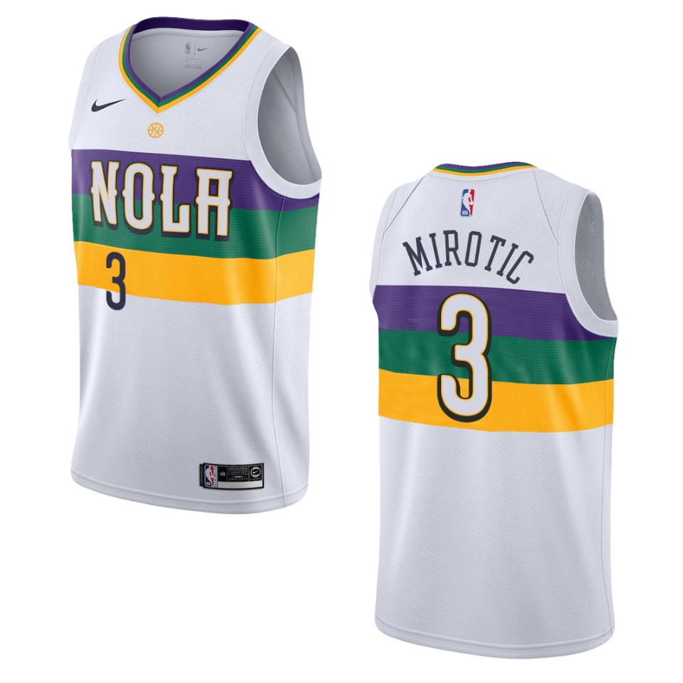 2019-20 Men New Orleans Pelicans #3 Nikola Mirotic City Edition Swingman Jersey - White