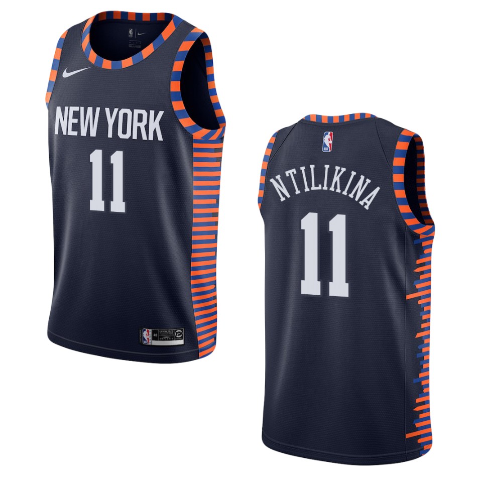 2019-20 Men New York Knicks #11 Frank Ntilikina City Edition Swingman Jersey - Navy