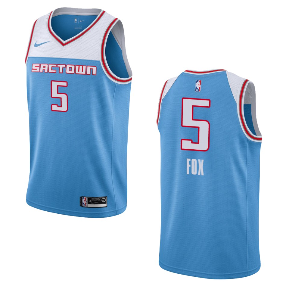 2019-20 Men Sacramento Kings #5 De'Aaron Fox City Edition Swingman Jersey - Blue