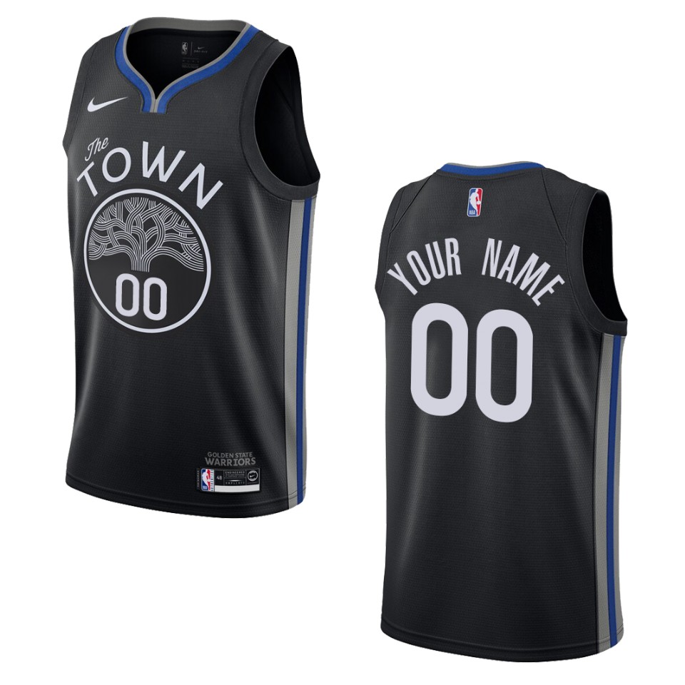 2019-20 Men's Golden State Warriors #00 Custom City Swingman Jersey - Black