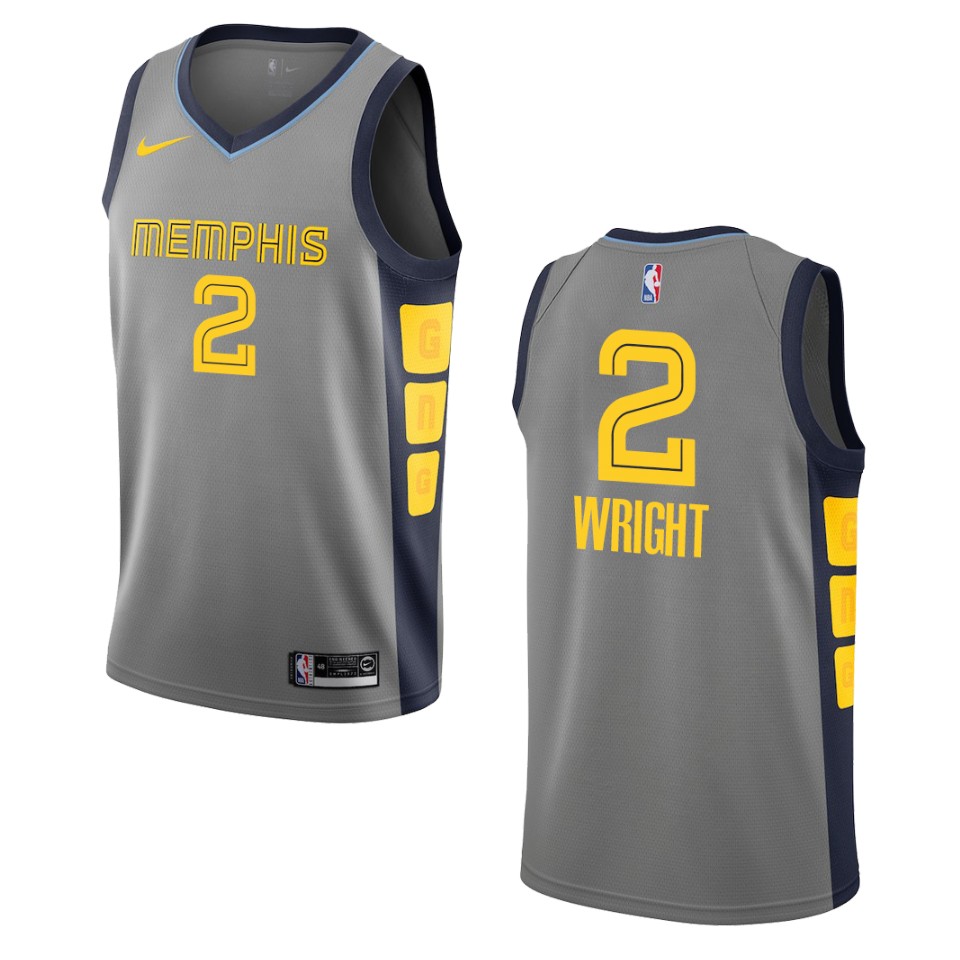 2019-20 Men's Memphis Grizzlies #2 Delon Wright City Swingman Jersey - Gray