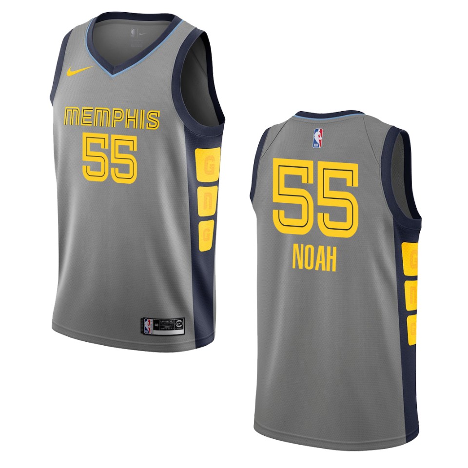 2019-20 Men's Memphis Grizzlies #55 Joakim Noah City Swingman Jersey - Gray