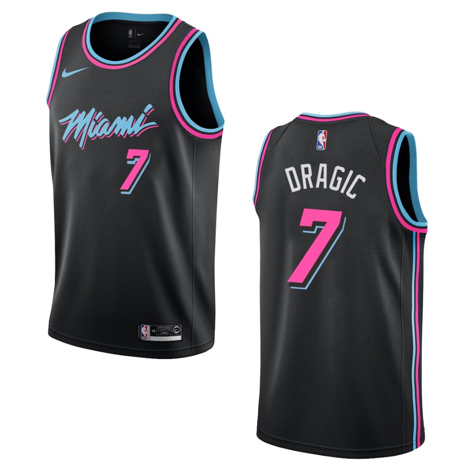 2019-20 Men's Miami Heat #7 Goran Dragic City Swingman Jersey - Black