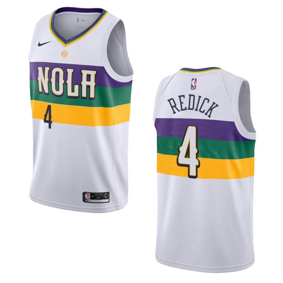 2019-20 Men's New Orleans Pelicans #4 J.J. Redick City Swingman Jersey - White