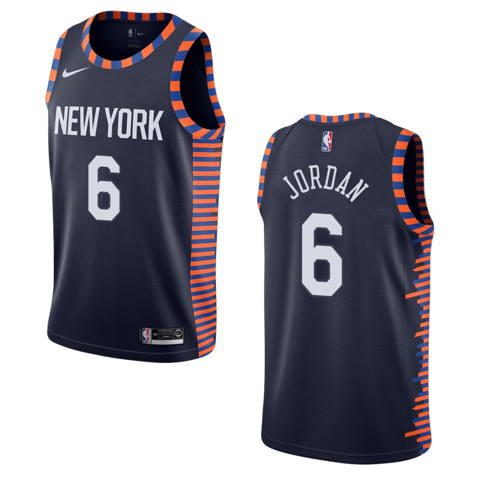 2019-20 Men's New York Knicks #6 DeAndre Jordan City Swingman Jersey - Navy