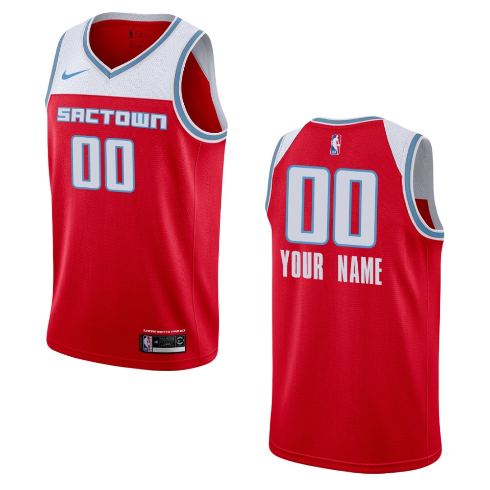2019-20 Men's Sacramento Kings #00 Custom City Swingman Jersey - Red