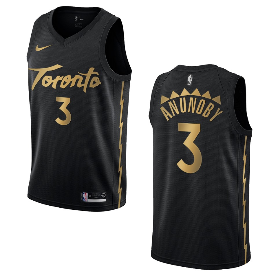 2019-20 Men's Toronto Raptors #3 OG Anunoby City Edition Swingman Jersey - Black