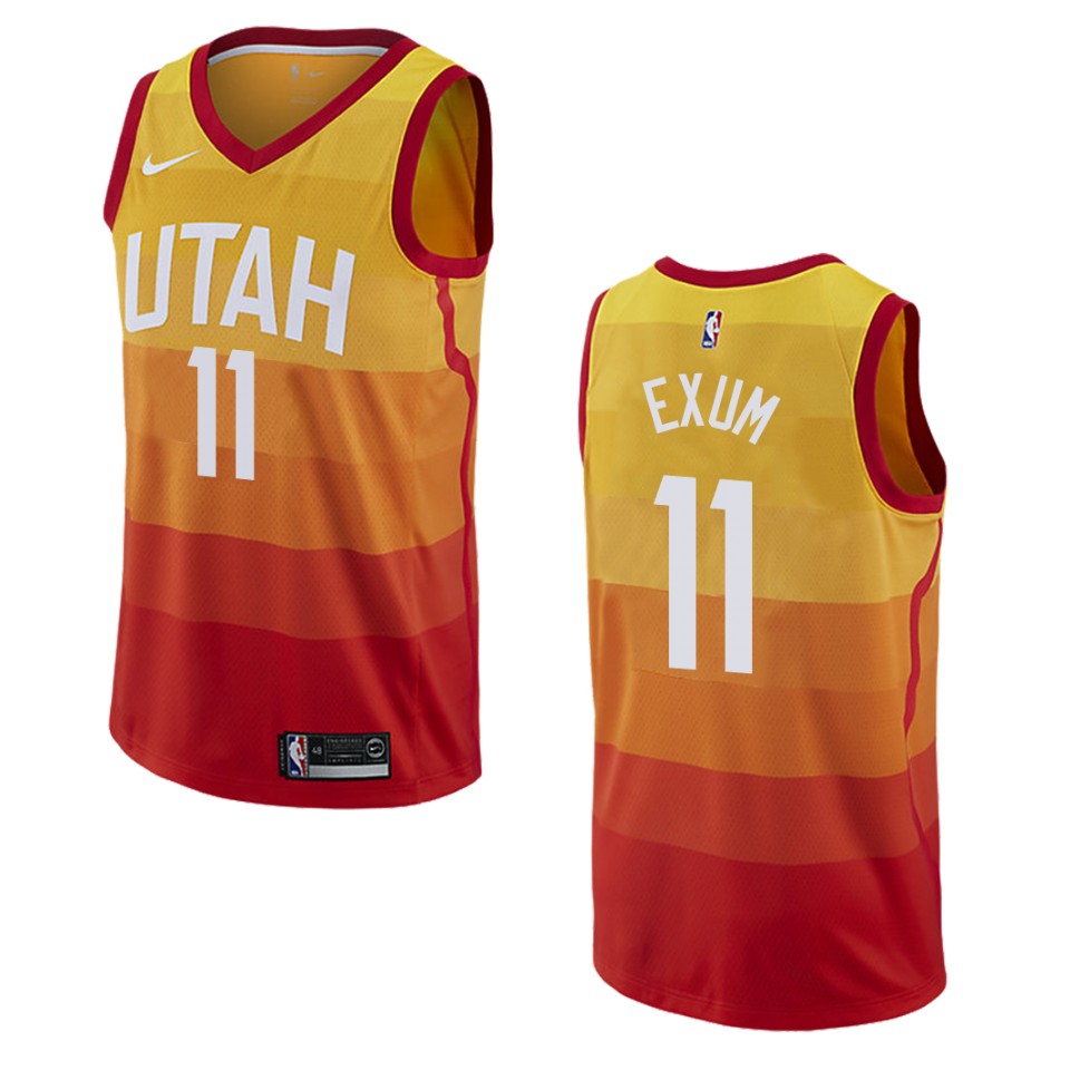 2019-20 Men's Utah Jazz #11 Dante Exum City Swingman Jersey - Gold
