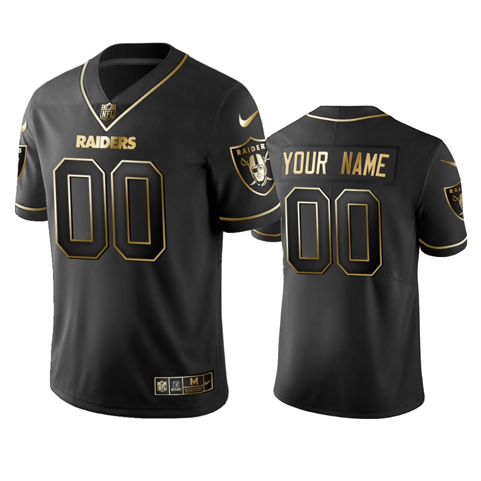 2019 Oakland Raiders Custom Black Golden Edition Vapor Untouchable Limited Jersey - Men's