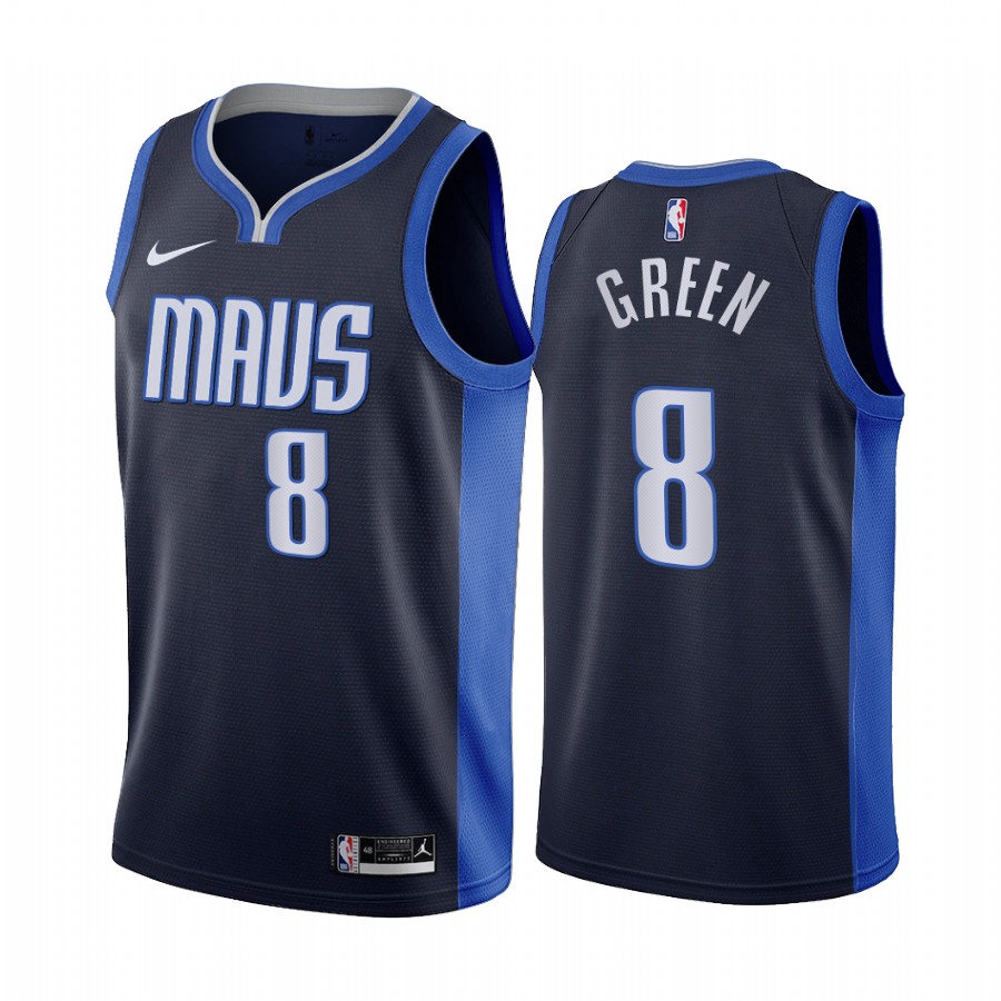 2020-21 Dallas Mavericks Josh Green Earned Edition Navy #8 Jersey