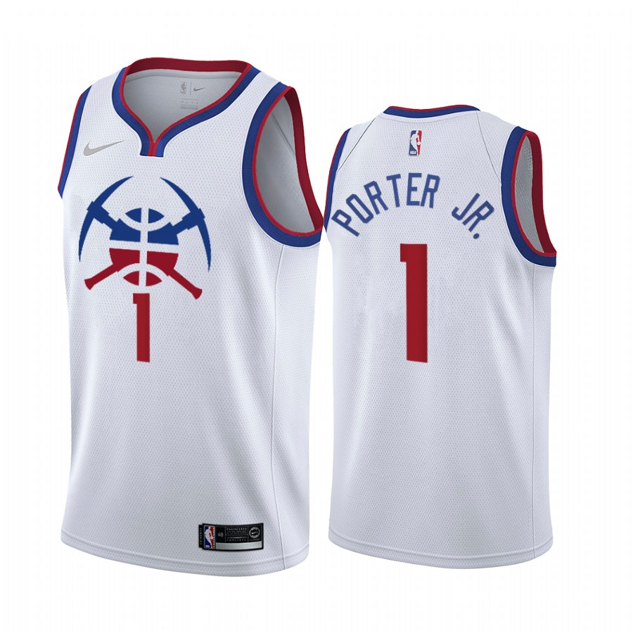 2020-21 Denver Nuggets Michael Porter Jr. Earned Edition White #1 Jersey