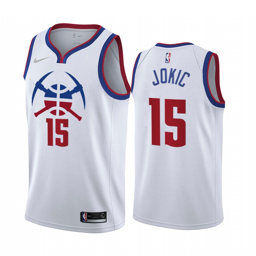 2020-21 Denver Nuggets Nikola Jokic Earned Edition White #15 Jersey