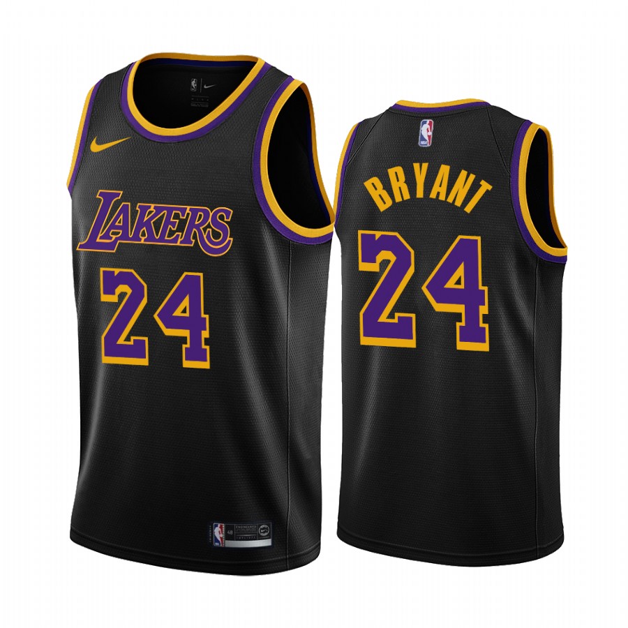 2020-21 Los Angeles Lakers Kobe Bryant Earned Edition Black #24 Jersey