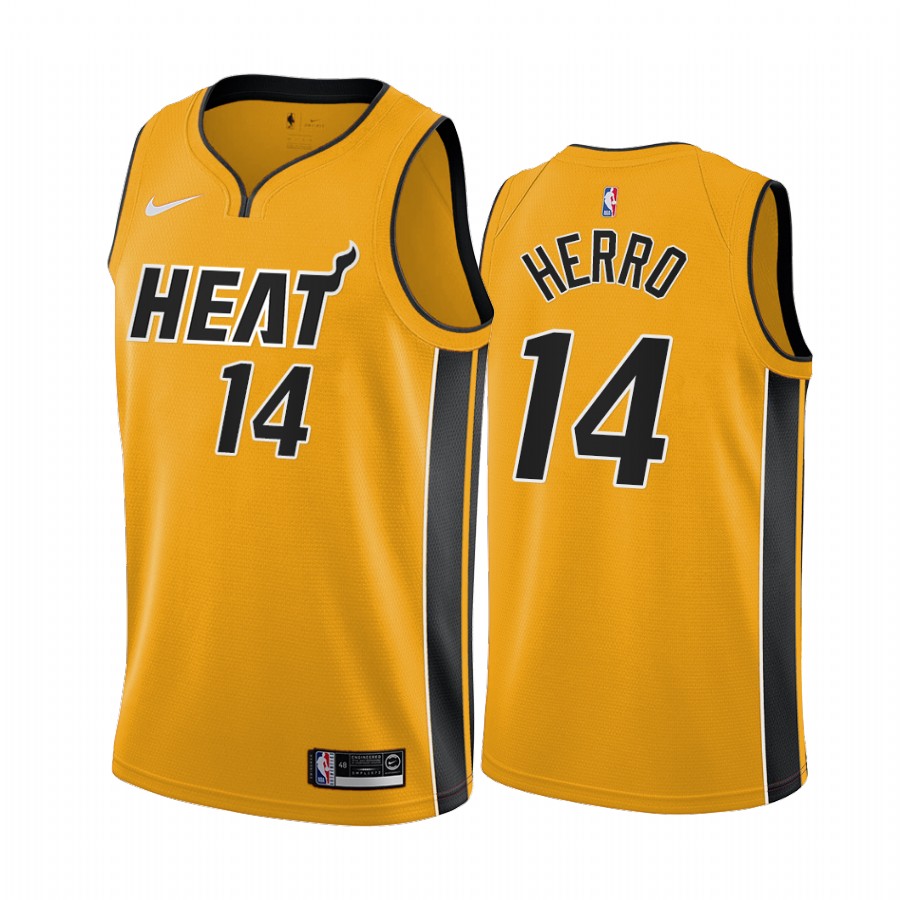 2020-21 Miami Heat Tyler Herro Earned Edition Yellow #14 Jersey