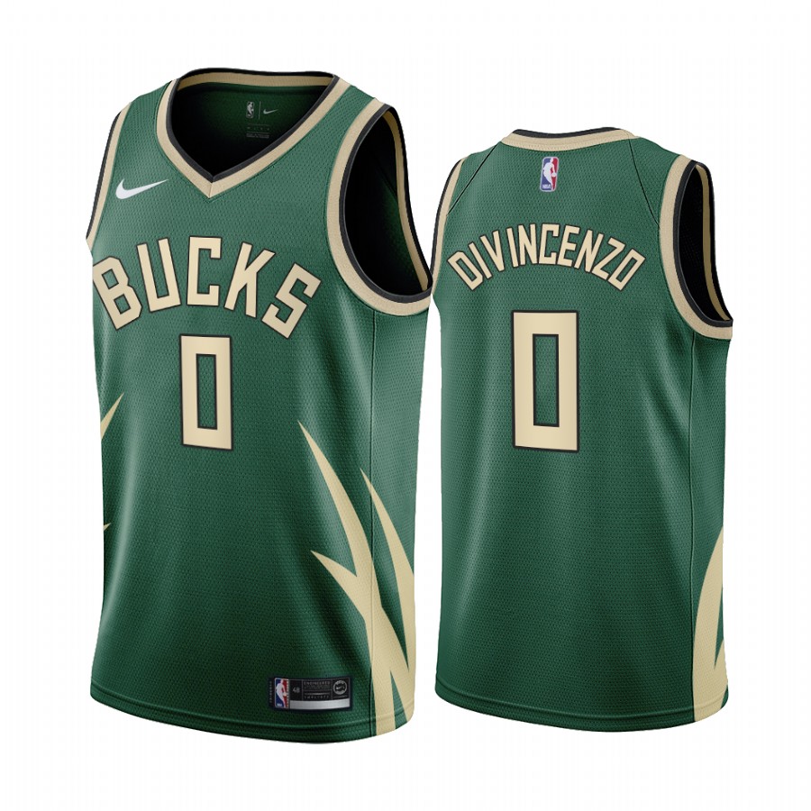 2020-21 Milwaukee Bucks Donte DiVincenzo Earned Edition Green #0 Jersey
