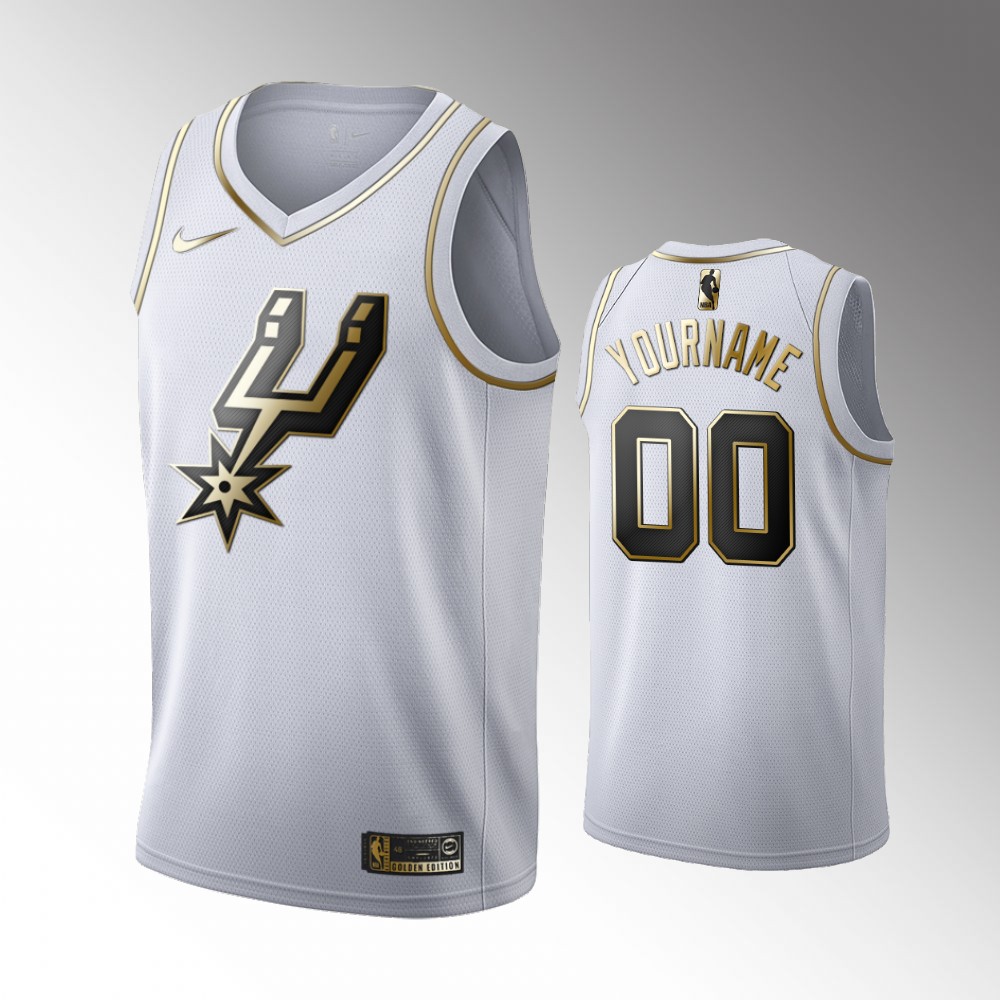 2020-21 Spurs Custom Golden Edition White Limited Jersey