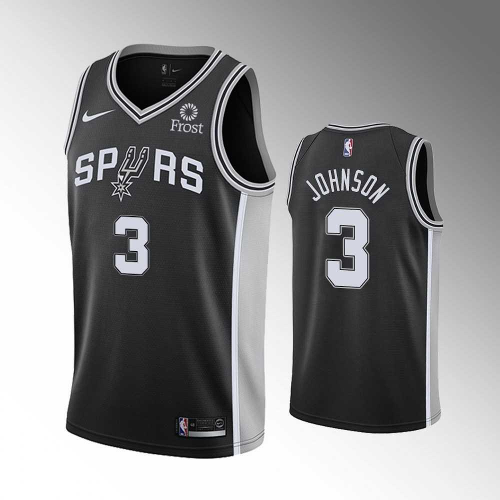 2020-21 Spurs Keldon Johnson Icon Edition Black JOHNSON Jersey