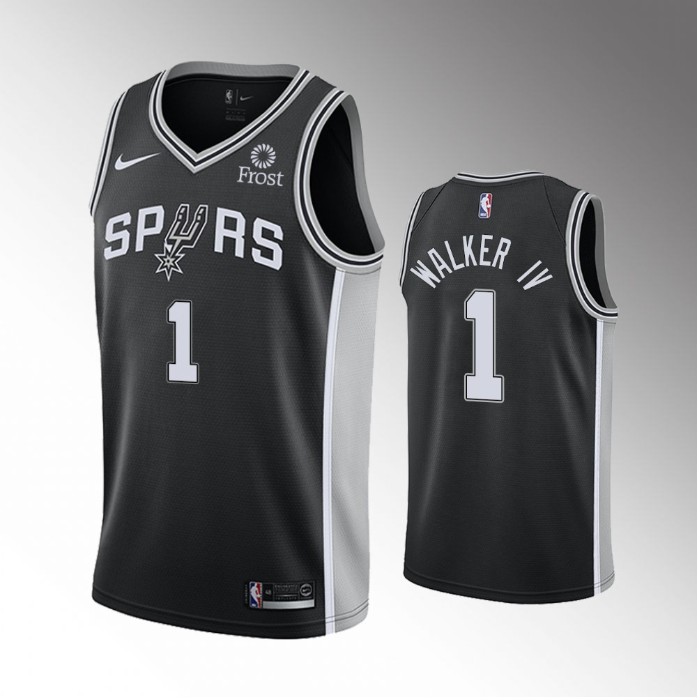 2020-21 Spurs Lonnie Walker IV Icon Edition Black WALKER IV Jersey