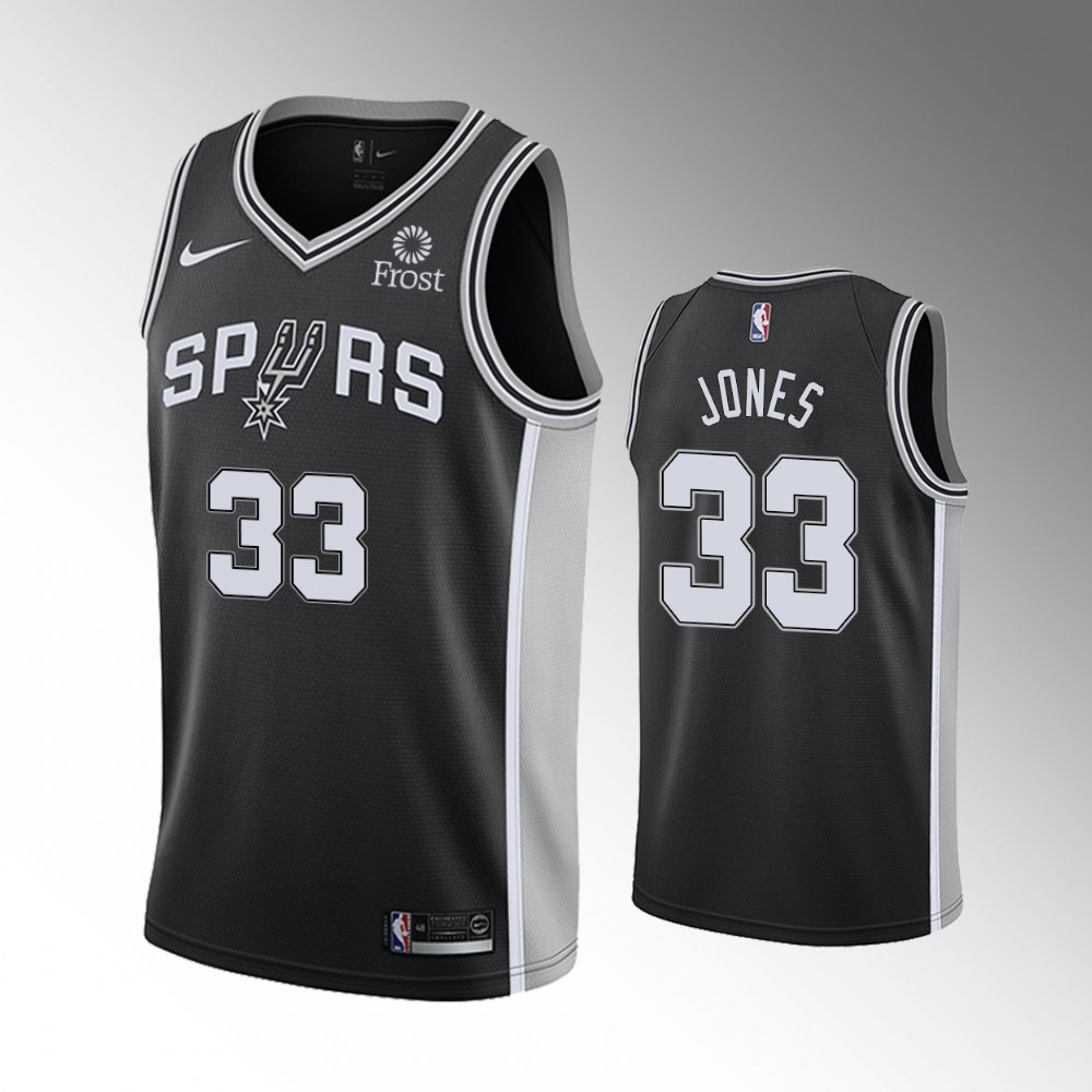2020-21 Spurs Tre Jones Icon Edition Black JONES Jersey