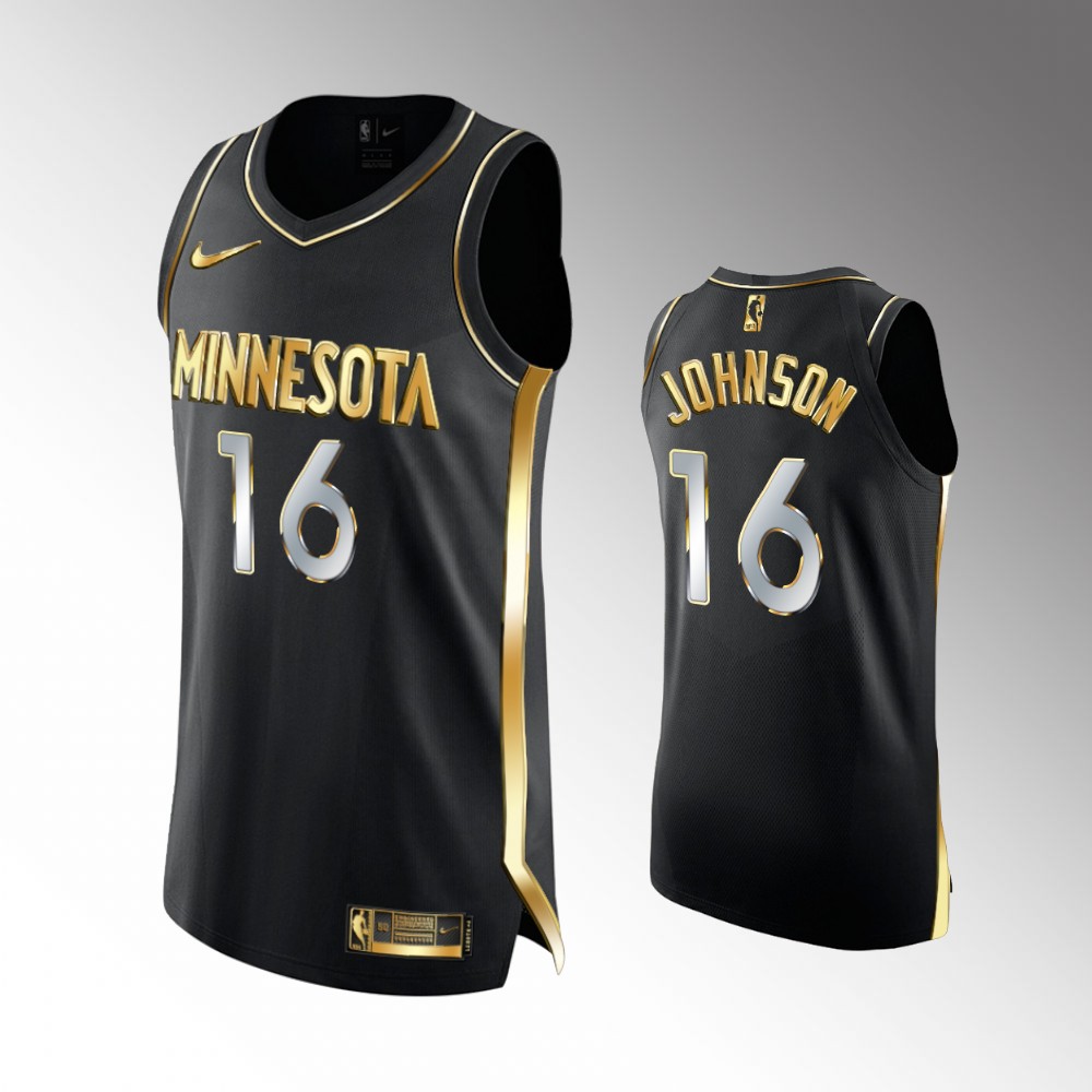 2020-21 Timberwolves James Johnson Golden Edition Black Limited Authentic Jersey