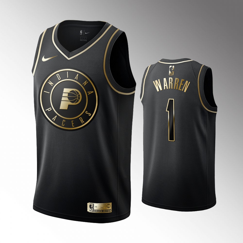 2020 Pacers T.J. Warren Golden Edition Black Limited Jersey