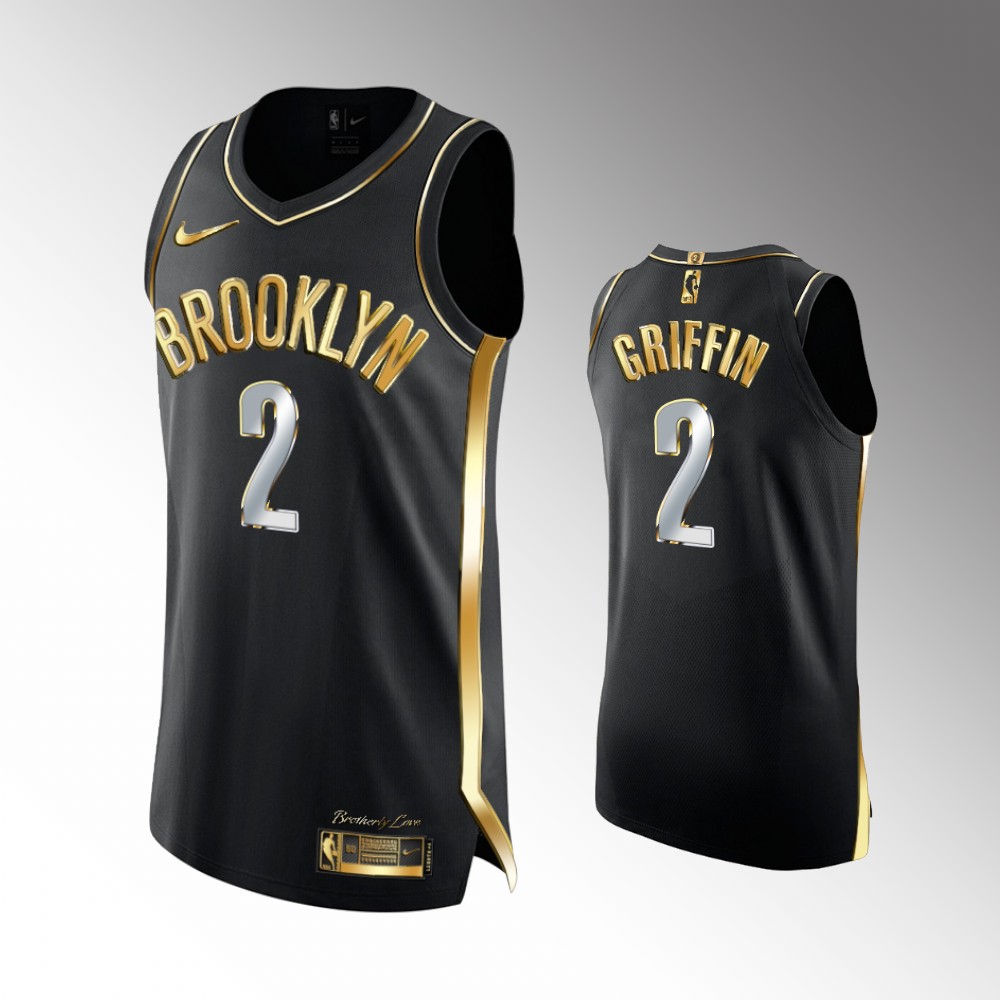 2021 Nets #2 Blake Griffin Golden Edition Black Authentic Jersey