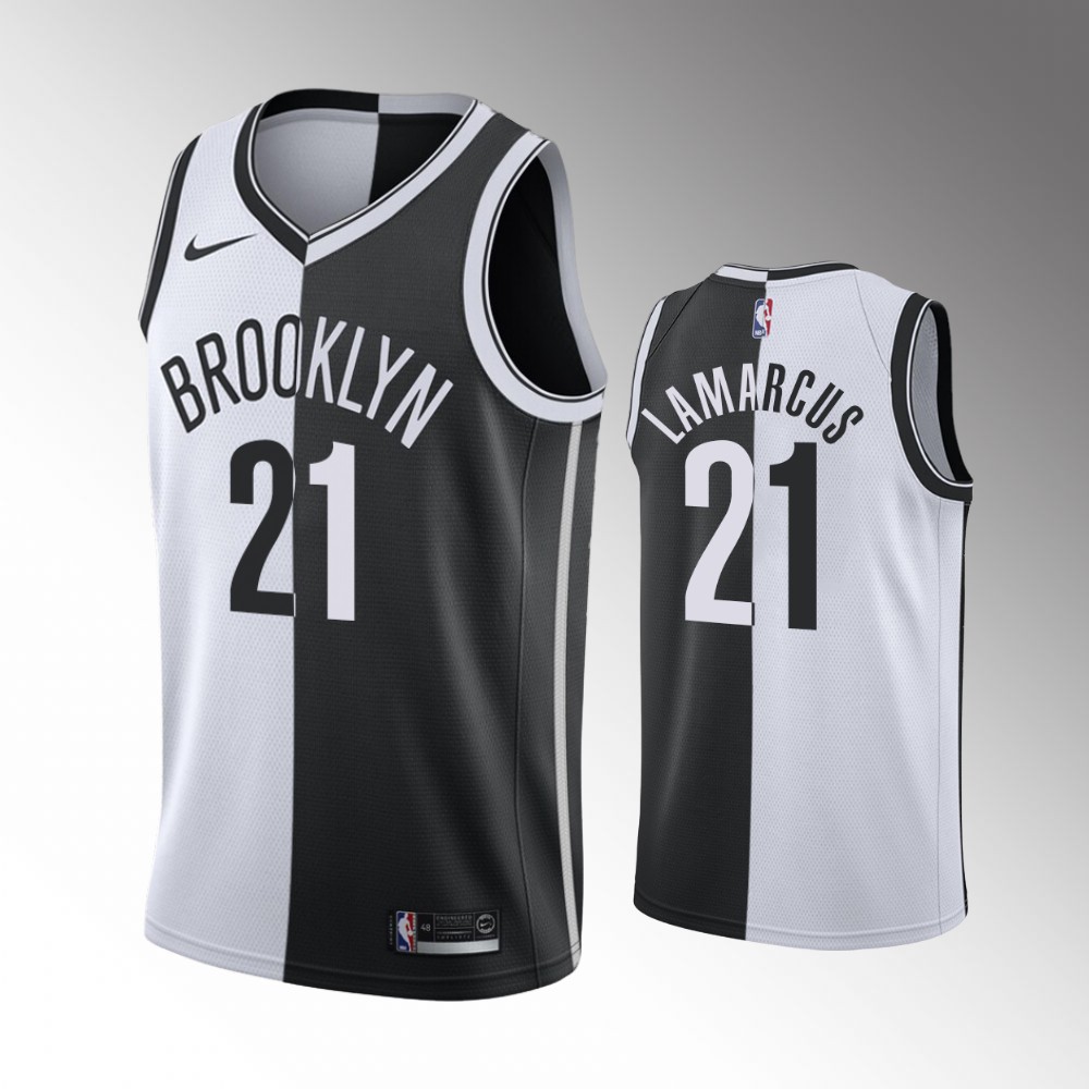 2021 Nets LaMarcus Aldridge Split Edition Black White 2021 Trade Jersey