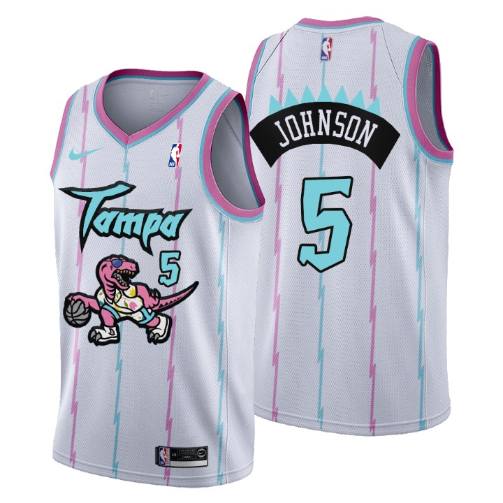 2021 Toronto Raptors Tampa City #5 Stanley Johnson Jersey White