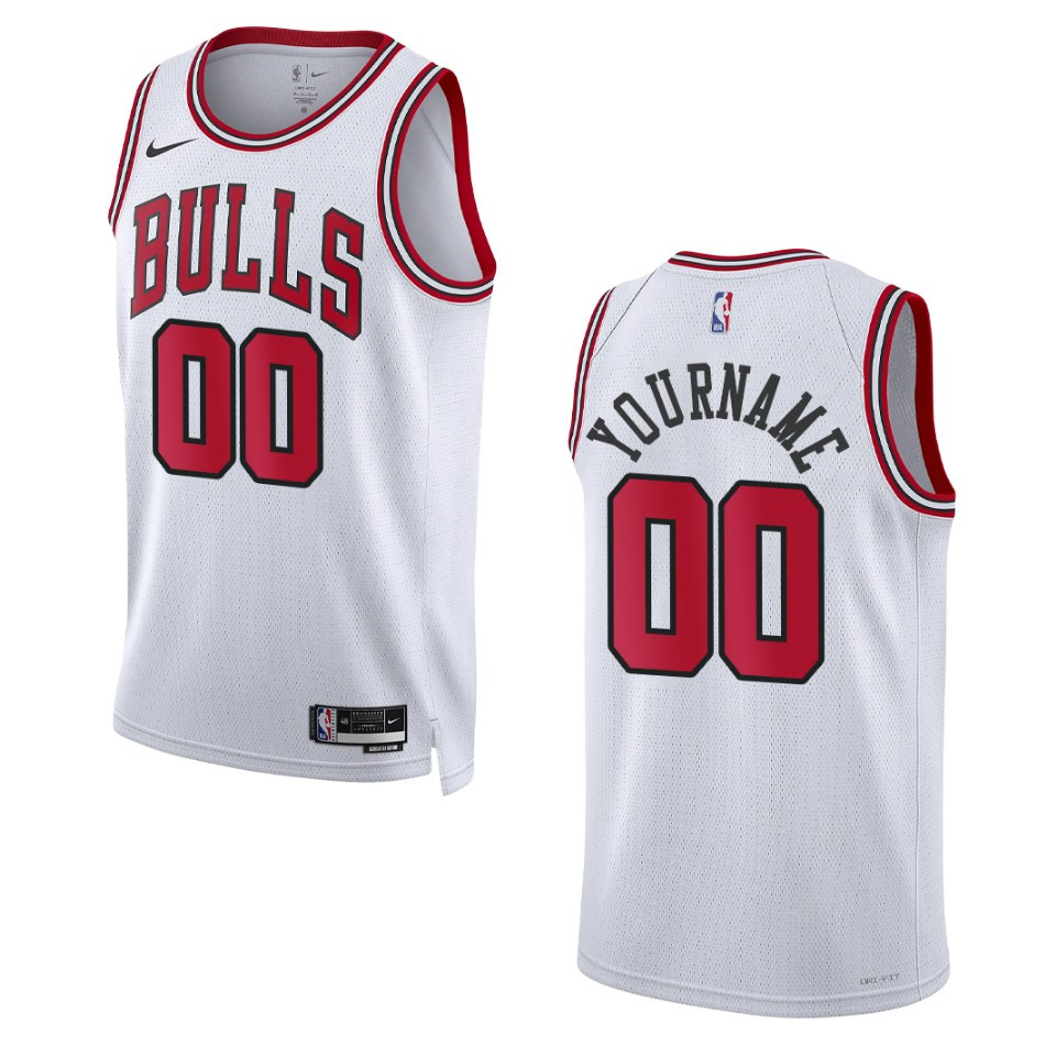 2022-23 Association Edition Chicago Bulls Custom White Swingman Jersey