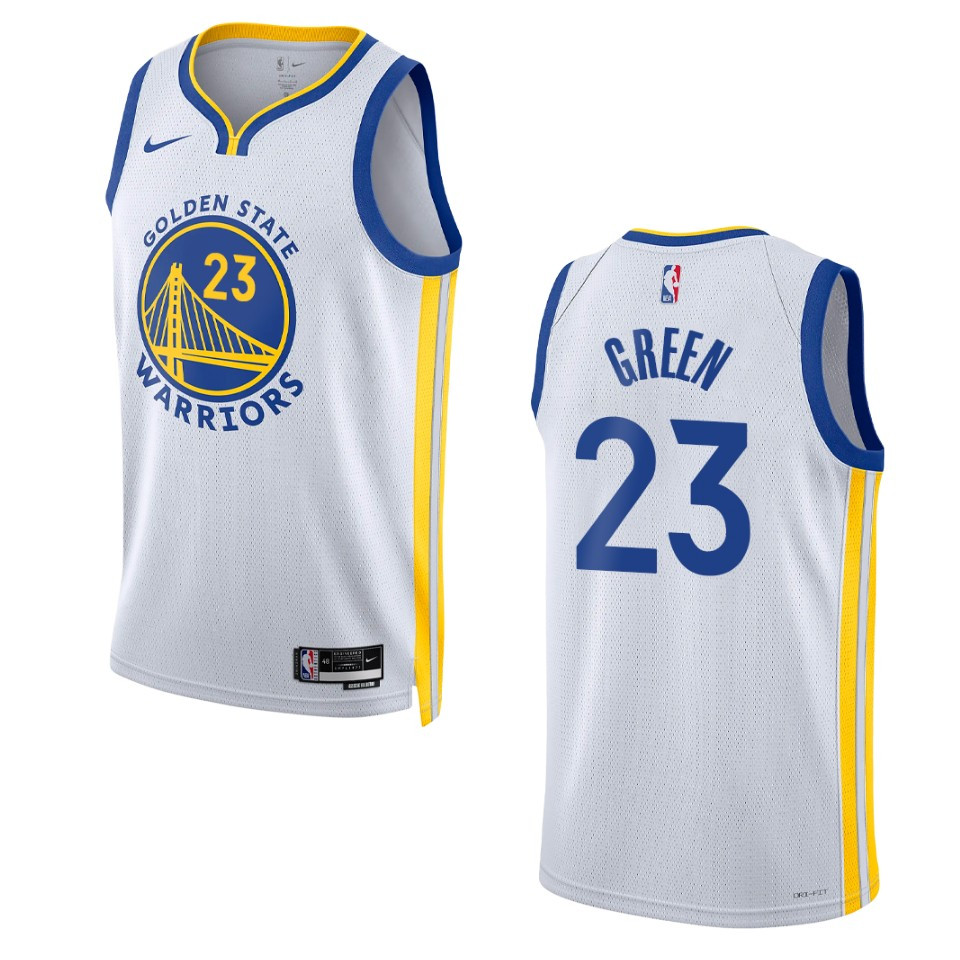2022-23 Association Edition Golden State Warriors Draymond Green White Swingman Jersey