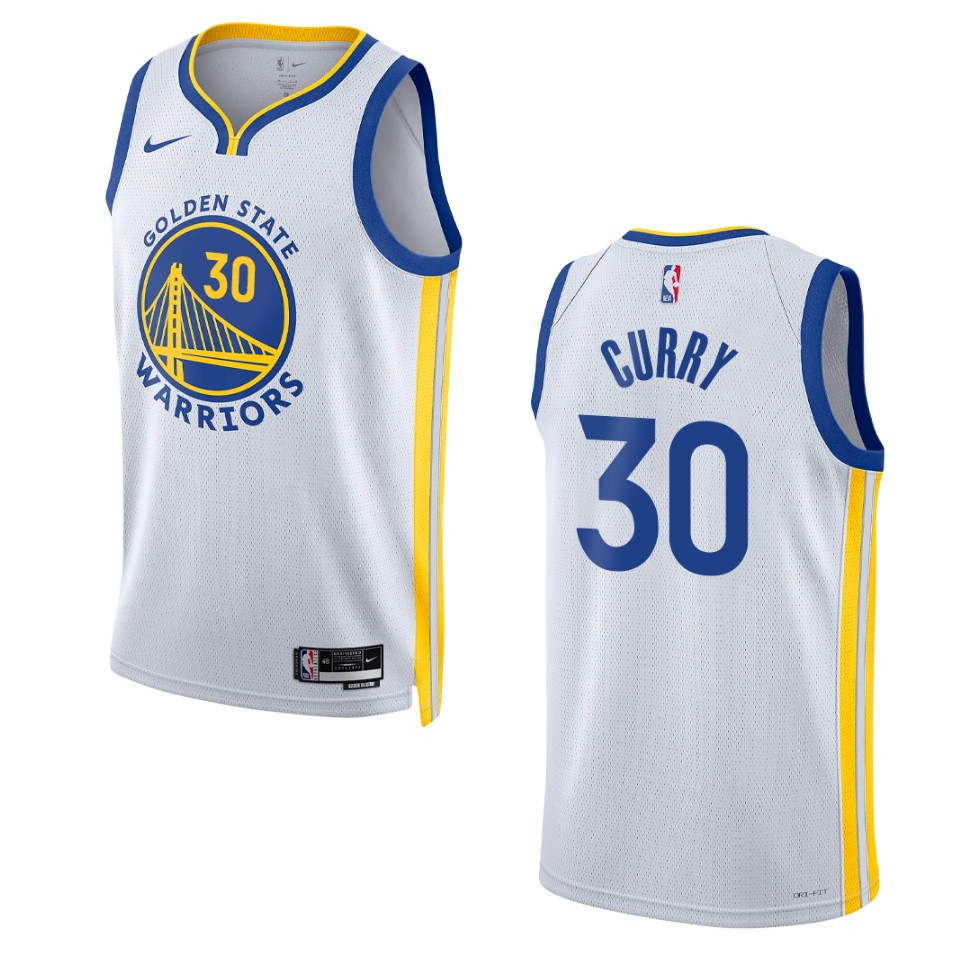 2022-23 Association Edition Golden State Warriors Stephen Curry White Swingman Jersey