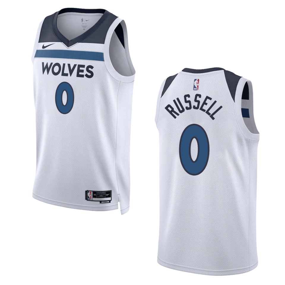2022-23 Association Edition Minnesota Timberwolves D'Angelo Russell White Swingman Jersey