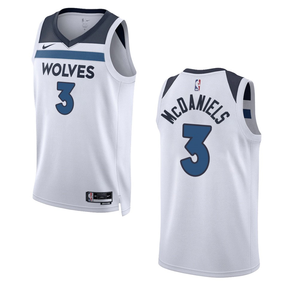 2022-23 Association Edition Minnesota Timberwolves Jaden McDaniels White Swingman Jersey