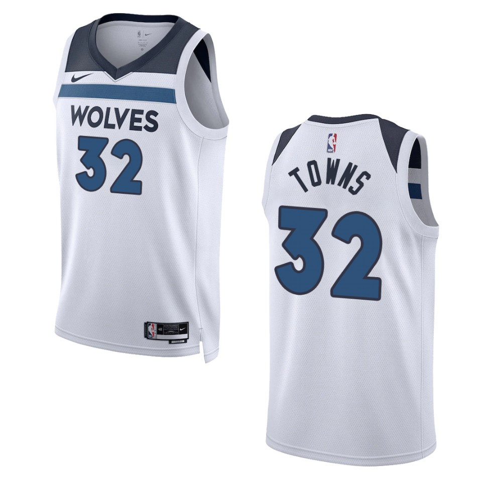 2022-23 Association Edition Minnesota Timberwolves Karl-Anthony Towns White Swingman Jersey
