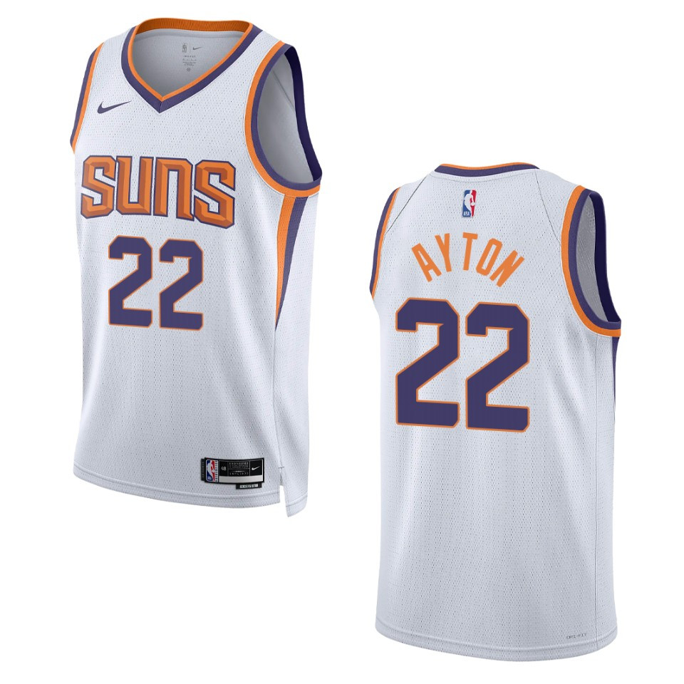 2022-23 Association Edition Phoenix Suns DeAndre Ayton White Swingman Jersey