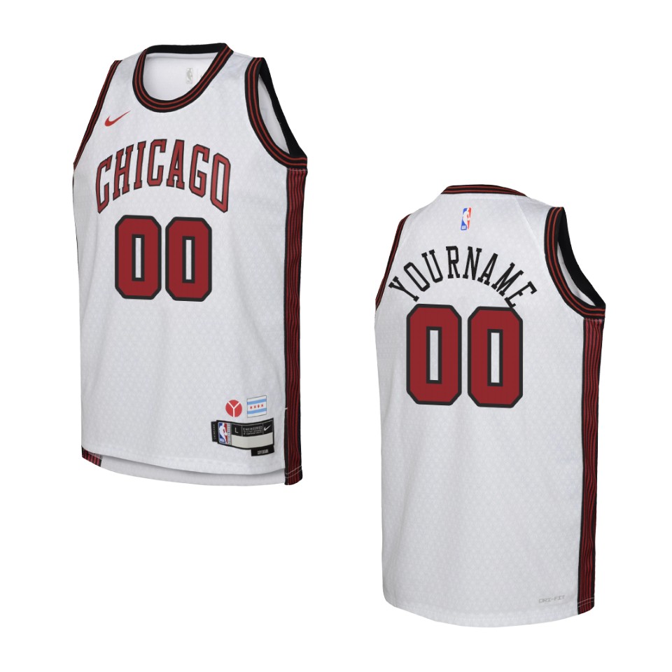 2022-23 Chicago Bulls Youth City Edition Custom White Jersey