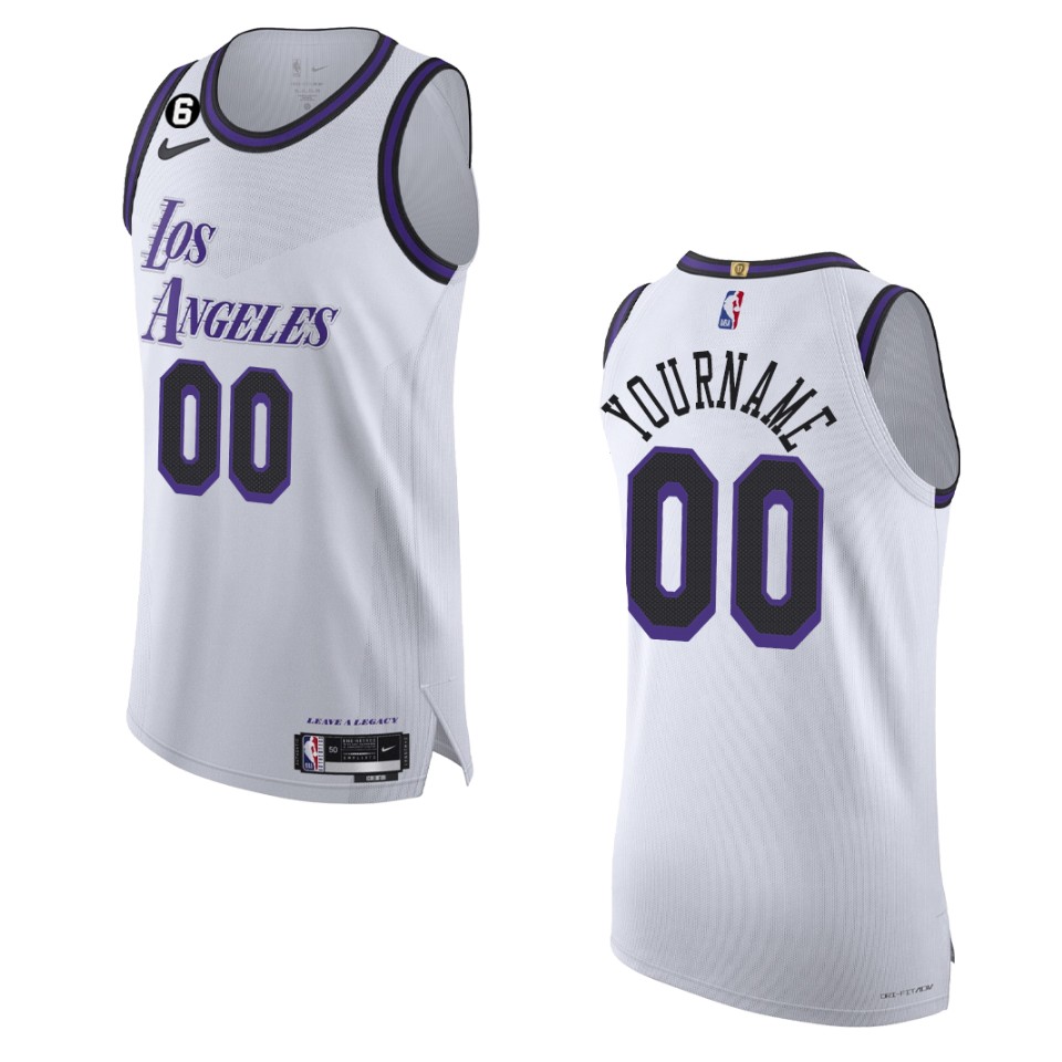 2022-23 City Edition Los Angeles Lakers Custom White Jersey