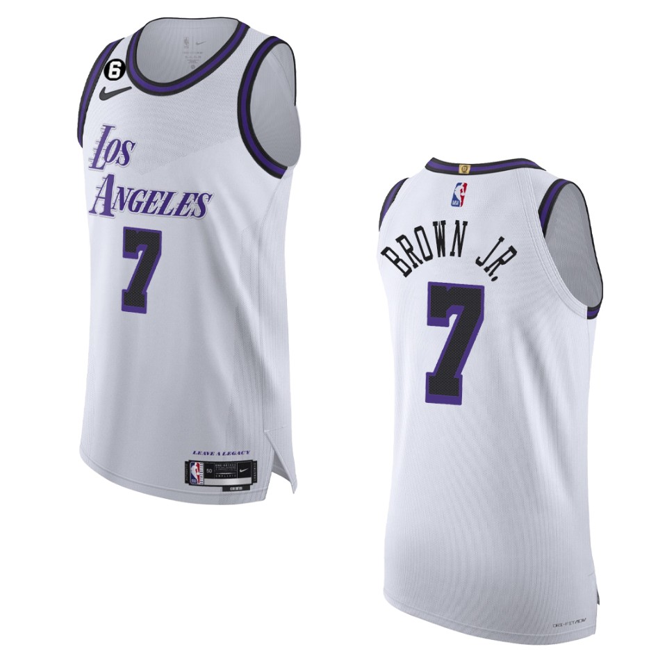2022-23 City Edition Los Angeles Lakers Troy Brown Jr. White Jersey