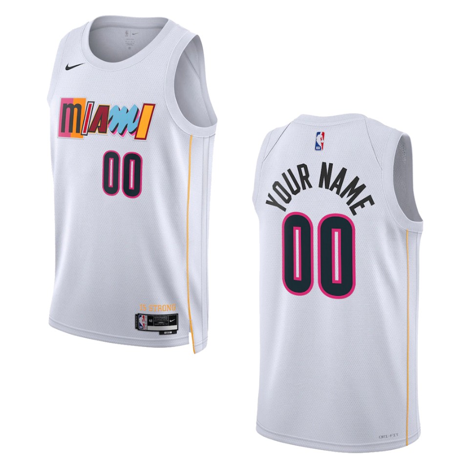 2022-23 City Edition Miami Heat Custom White Swingman Jersey