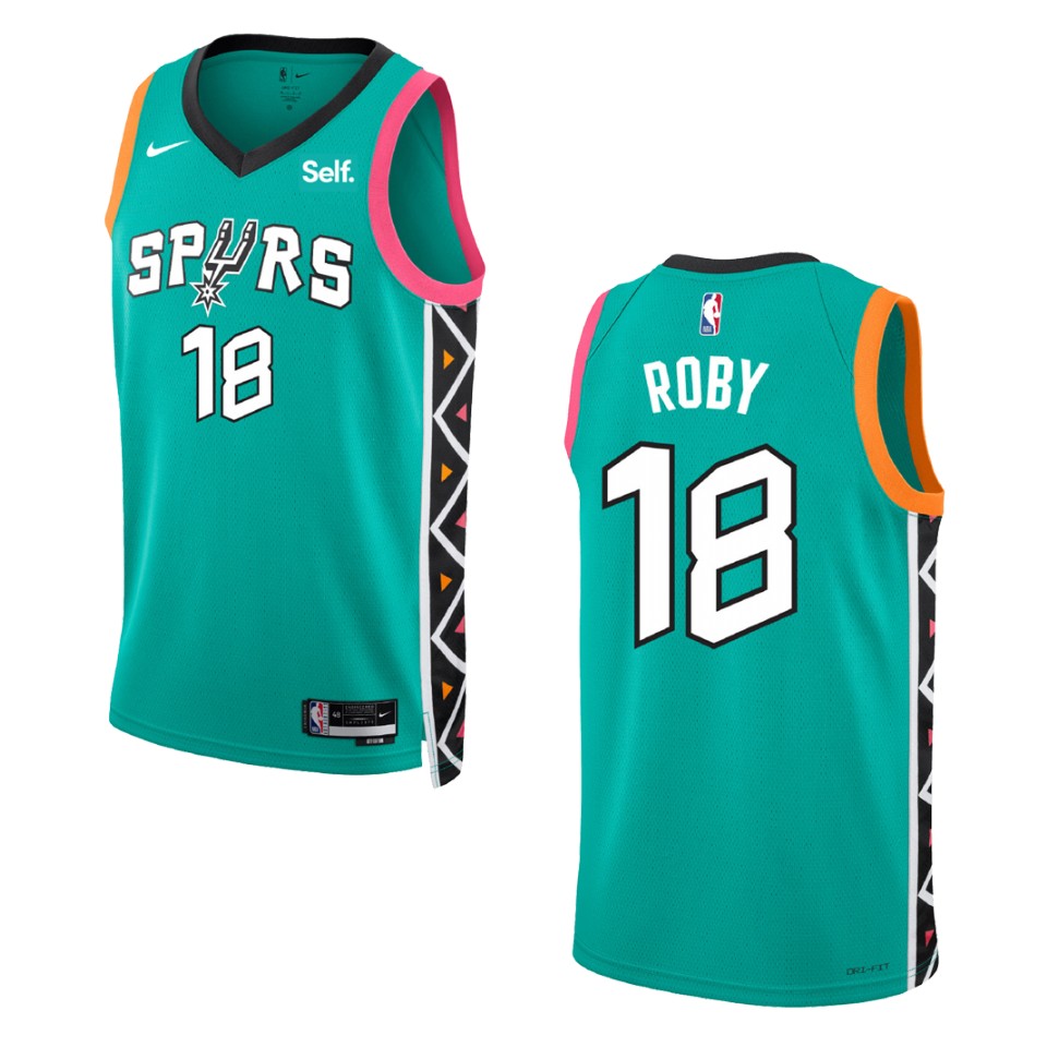 2022-23 City Edition San Antonio Spurs Isaiah Roby Turquoise Swingman Jersey