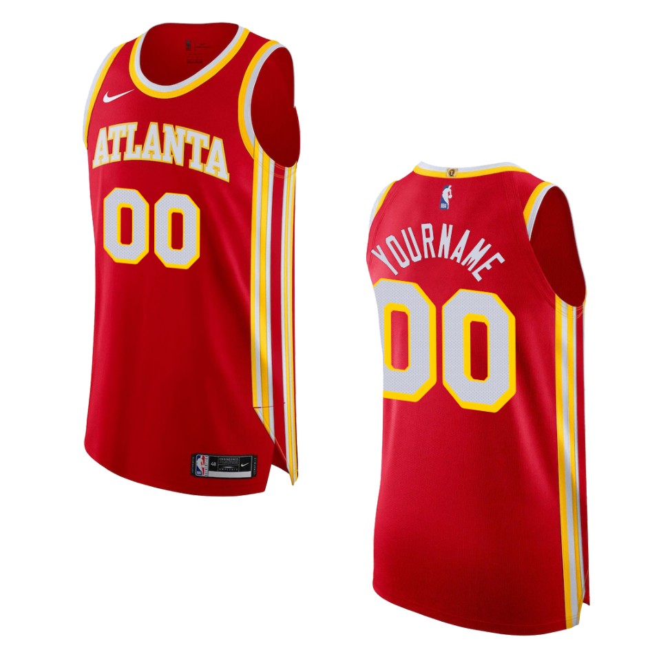 2022-23 Icon Edition Atlanta Hawks Custom Red Jersey