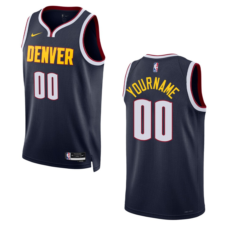 2022-23 Icon Edition Denver Nuggets Custom Navy Swingman Jersey