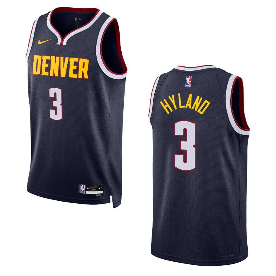 2022-23 Icon Edition Denver Nuggets NahShon Hyland Navy Swingman Jersey