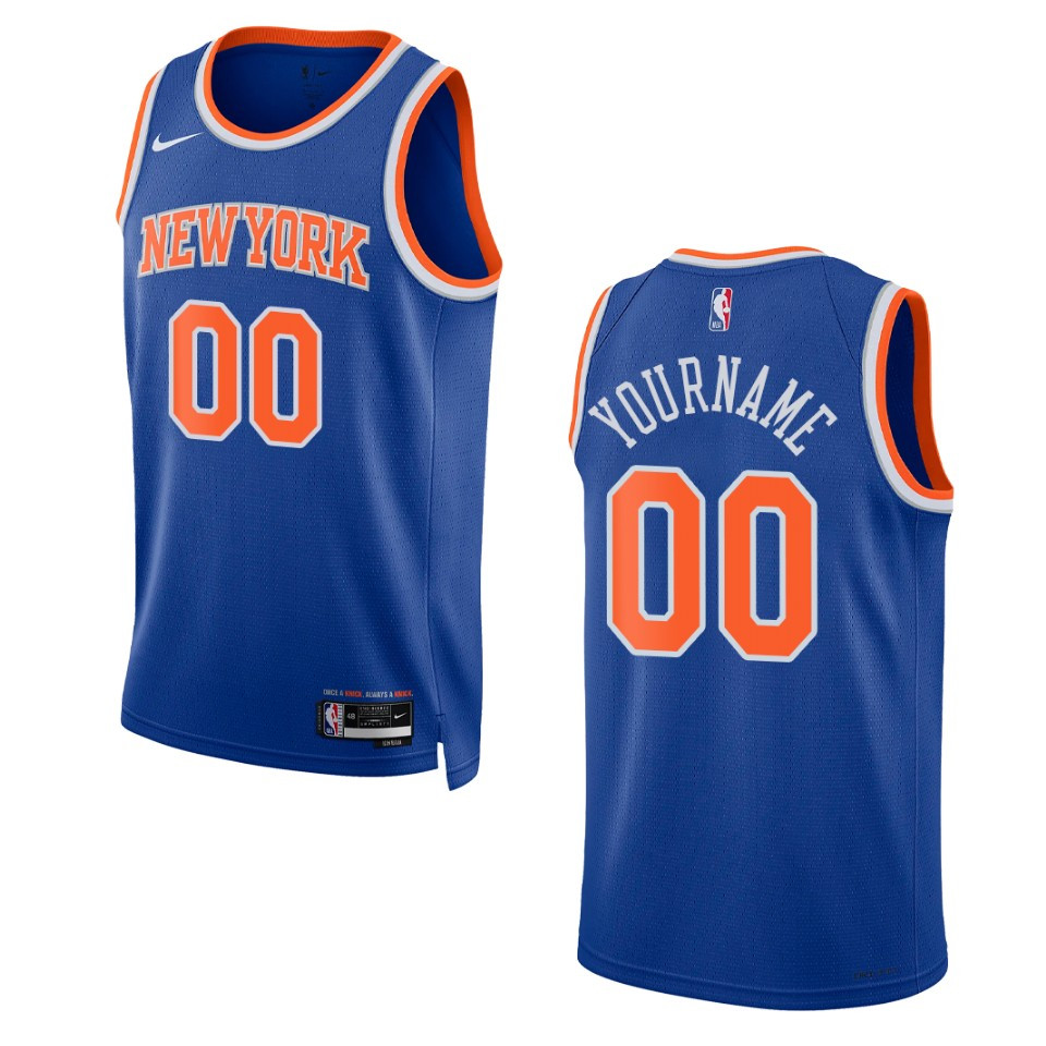 2022-23 Icon Edition New York Knicks Custom Royal Swingman Jersey