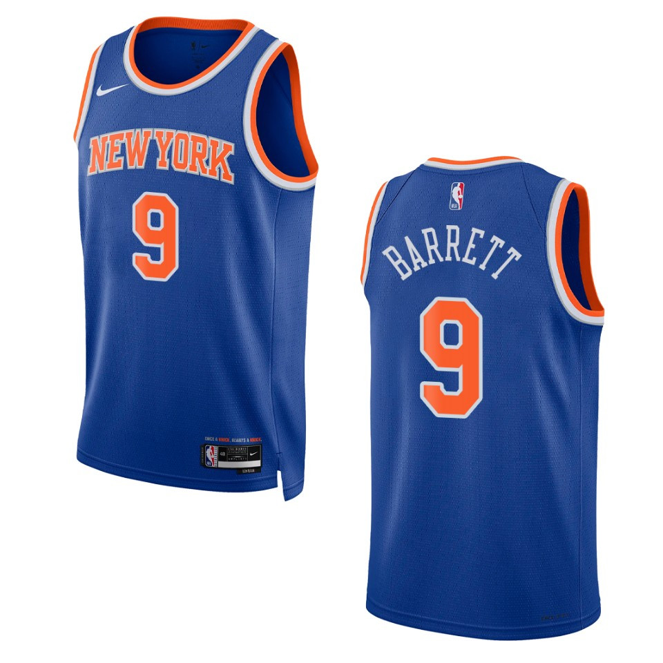 2022-23 Icon Edition New York Knicks RJ Barrett Royal Swingman Jersey