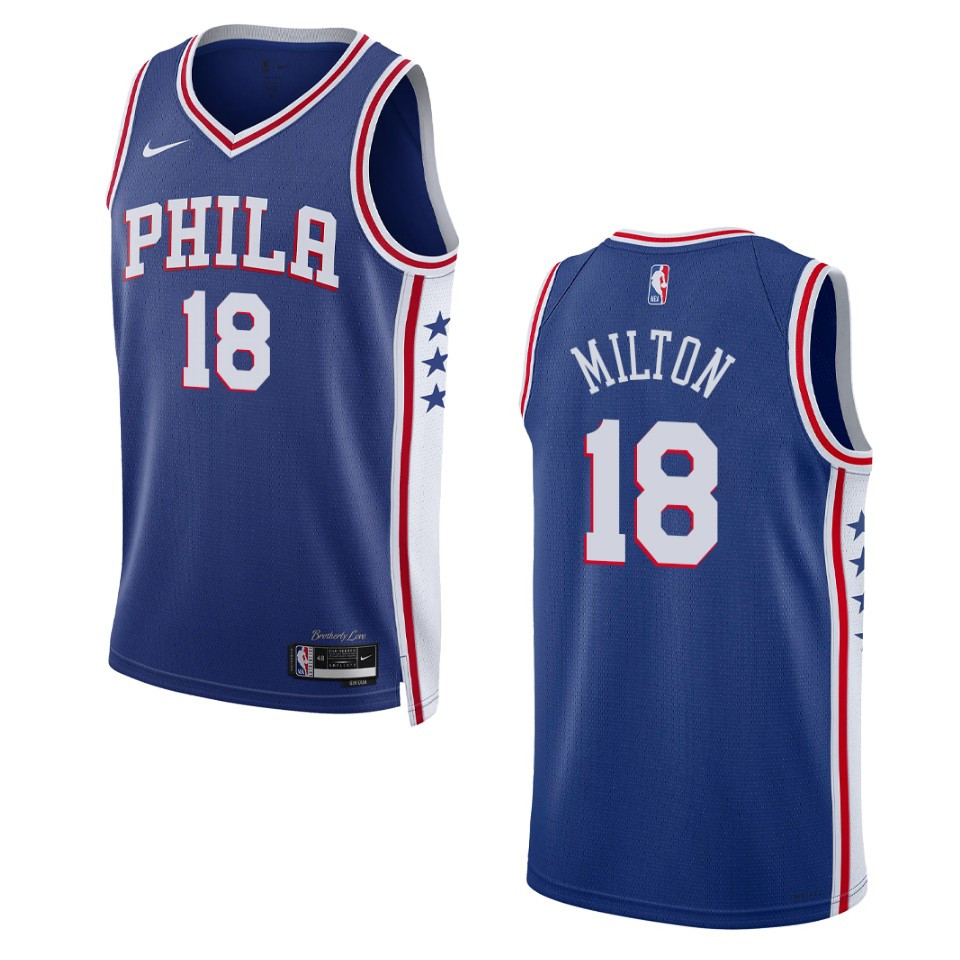 2022-23 Icon Edition Philadelphia 76ers Shake Milton Royal Swingman Jersey