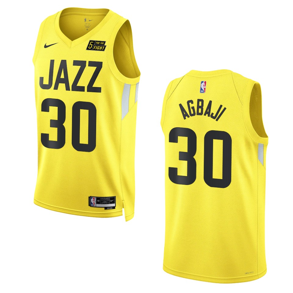 2022-23 Icon Utah Jazz Ochai Agbaji Gold Swingman Jersey