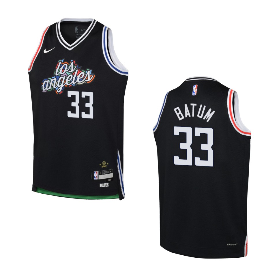 2022-23 Los Angeles Clippers Youth City Edition Nicolas Batum Black Jersey