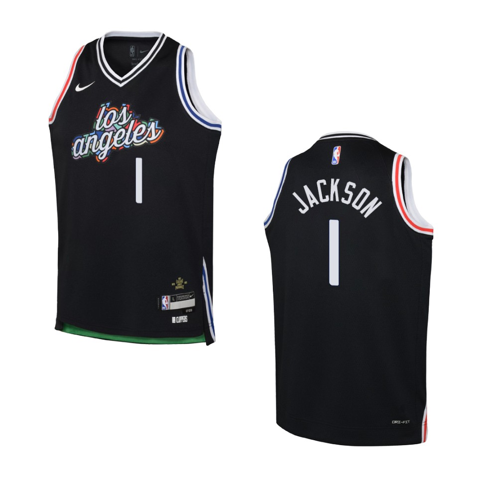 2022-23 Los Angeles Clippers Youth City Edition Reggie Jackson Black Jersey